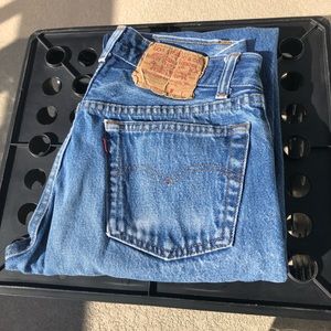 70s style slim straight button fly Levi’s